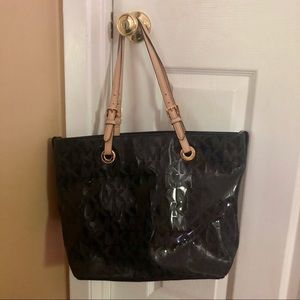 Black Michael Kors Purse with Shiny Leather